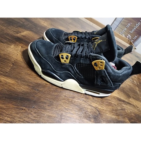 Nike Air Jordan 4 Retro GS Royalty Black Gold 408452-032 Size 4Y (Women's 5.5) - Picture 5 of 7